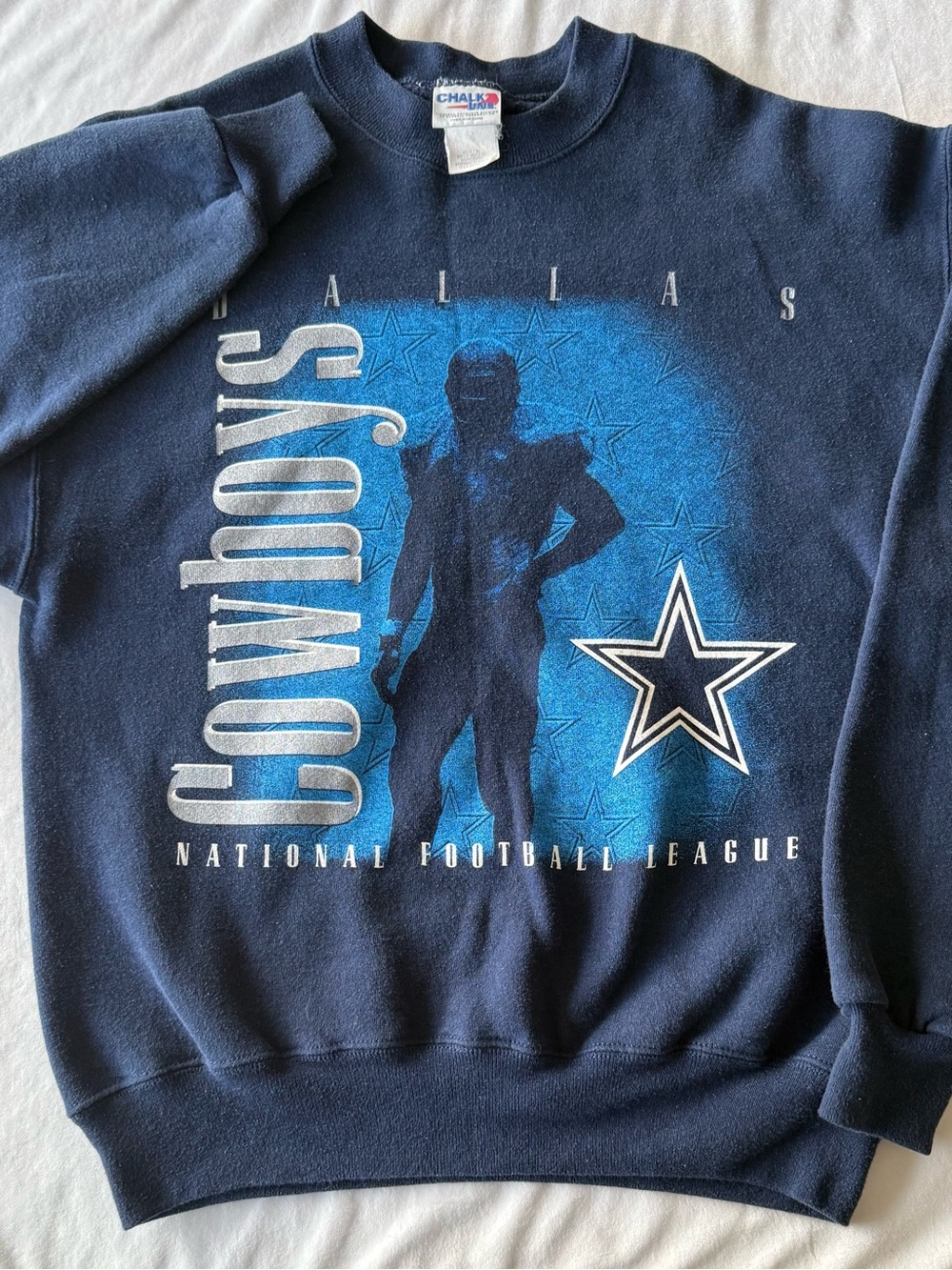 Vintage chalkline Dallas Cowboys Navy Graphic Crewneck Sweatshirt
